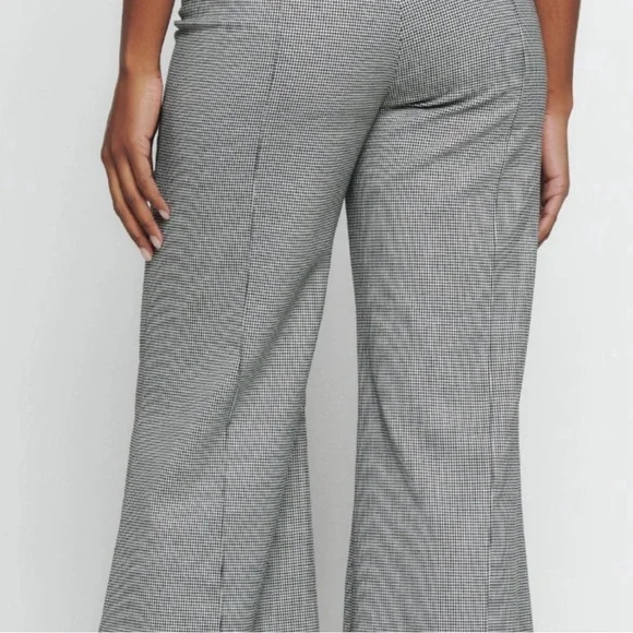 Reformation Houndstooth Wide-Leg Trousers - Picture 4 of 4